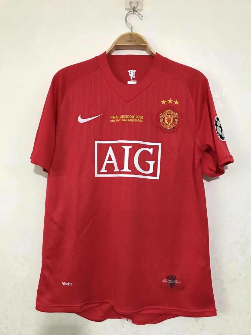 AAA Quality Man Utd 07/08 Home UCL Final 3 Stars Jersey